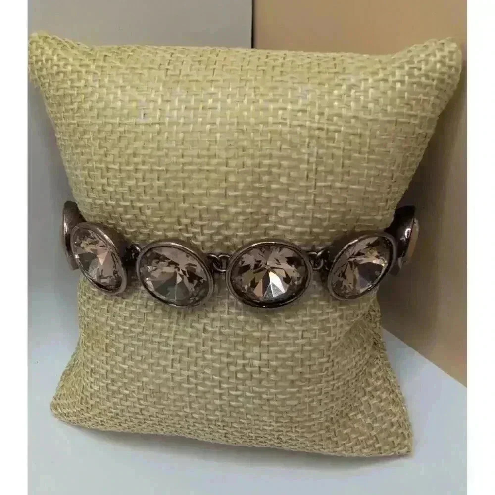 Juicy Couture Rose Gold Toggle Clasp Swavorski Crystal Link Bracelet - Picture 7 of 9